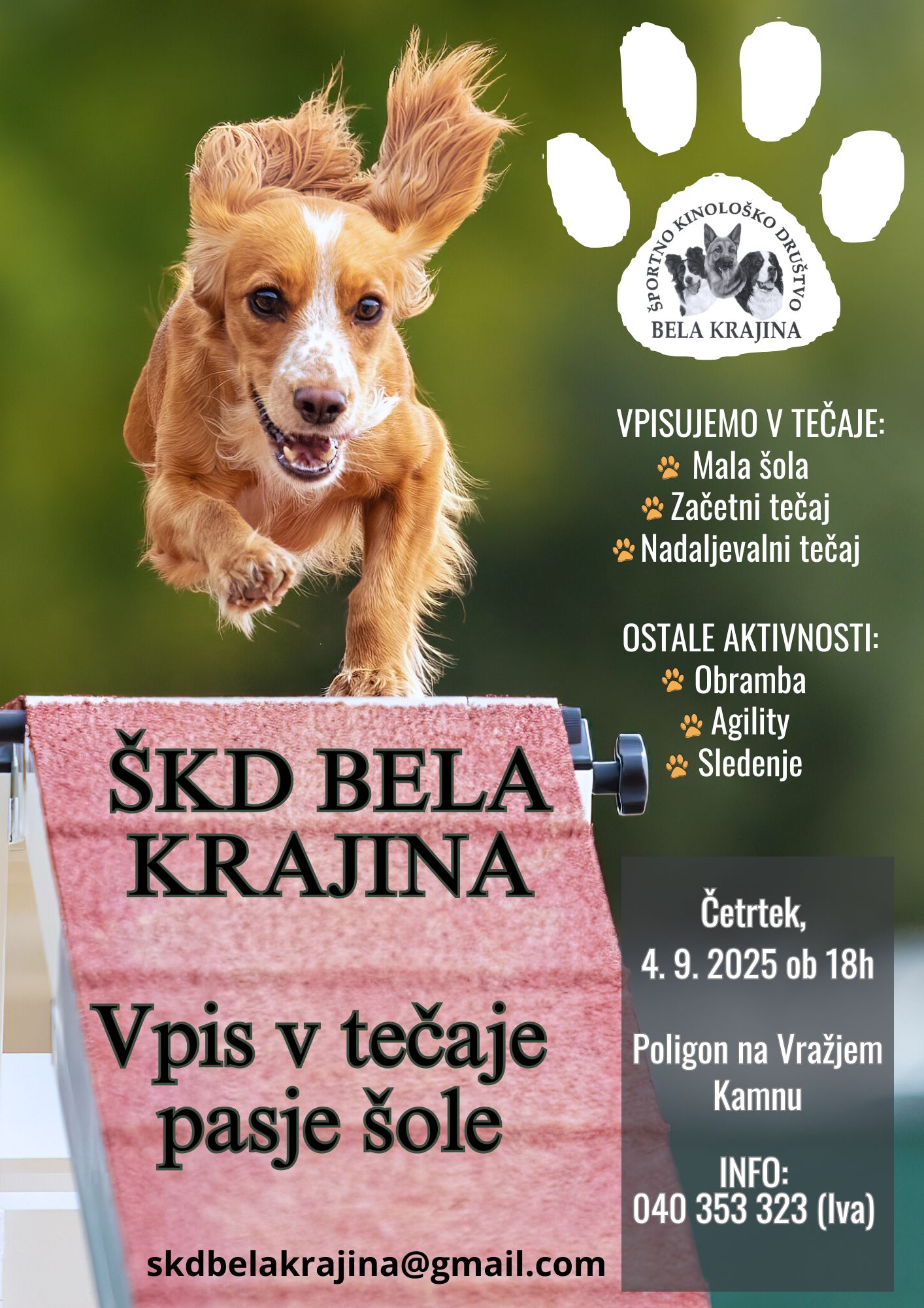 šolanje psov 2025 ŠKD Bela krajina šolanje psov 2025 ŠKD Bela krajina