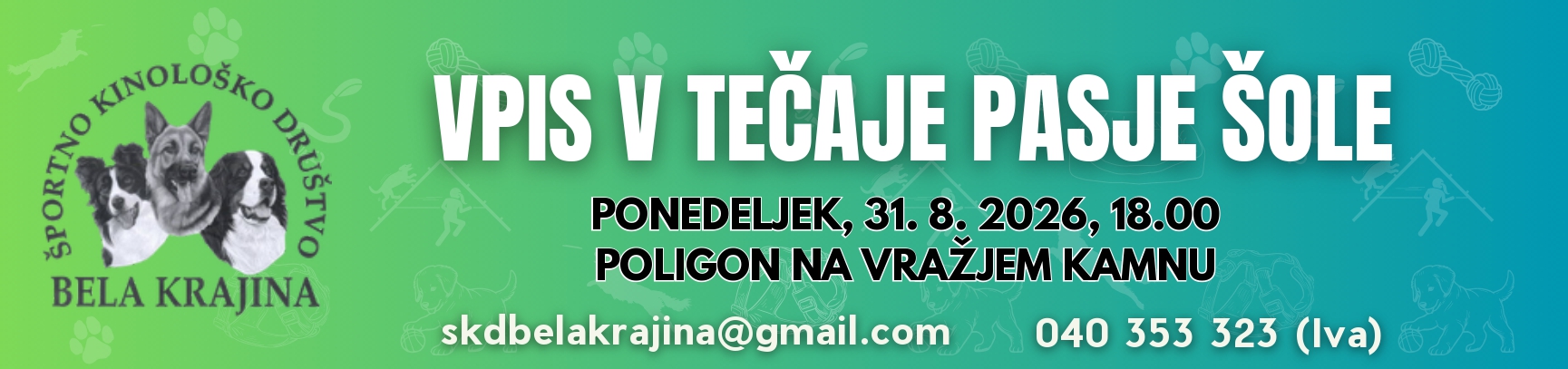 vpis v tečaj šolanja psov jesen 2026